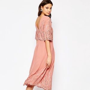 ASOS midi embroidered dress